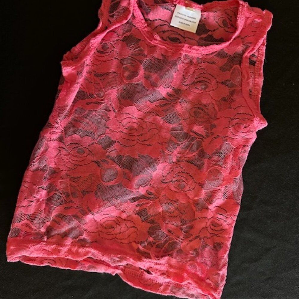 Hot Pink Lace Tank Top   8140  2T  NWT Boutique